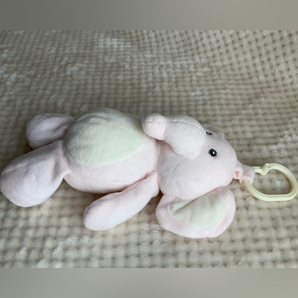 KELLYTOY Plush Pink Elephant Rattle Crinkle Ears Embroidered Eyes Stuffed Animal - Picture 8 of 9